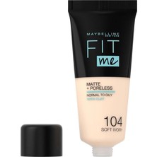 Meks Maybelline New York Fit Me Matte+Poreless Fondöten - 104 Soft Ivory (30 Ml)