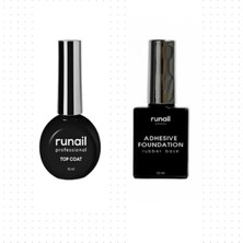 Meks Fontenay Runail Top Coat Crystal 15 Ml+ Adhesive Foundation Rubber Base 12 ml Şeffaf