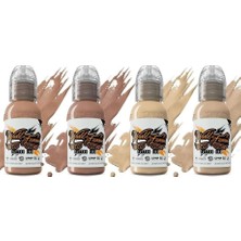 Meks Santucci Skintone 4'lü Dövme Boyası Seti - World Famous Ink Dövme Boyası - 1OZ/30ML