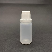 Meks 15 cc Plastik Şeffaf Şişe, Beyaz Kilitli Kapaklı Şişe 15 ml x 10 Adet