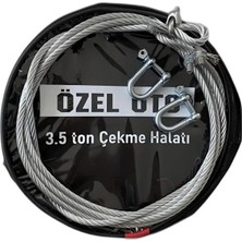 Meks 3.5 Ton Çelik Çekme Halatı, Ağır Hizmet Oto Kurtarma Halatı, Yüksek Mukavemetli Çelik Halat, Galvan