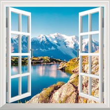 Meks Pencere Poster Duvar Kağıdı Monte Bianco Yapışkanlı Sticker