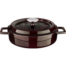 Meks Lava Metal Premium Serisi - Döküm Çok Amaçlı Tencere, Yuvarlak, 24 Cm, Majolik Mor