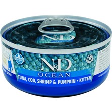 Meks N&d Ocean Yaş Kedi Maması, Konserve Morina Balığı, Karides ve Balkabaklı, Yavru Kedi, 70 gr