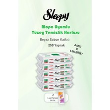 Meks Sleepy 250 Yaprak Beyaz Sabunlu Yer Temizlik Havlusu ve Pamuk