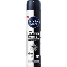 Meks Nivea Men Erkek Sprey Deodorant Black&white Invisible Original 200 Ml, 72 Saat Anti-Perspirant Ter