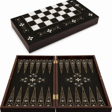 Meks Star Tavla Polyester Antik Mine-Büyük Boy 12 mm Mdf Kasa, Komple Boyalı ve 2 Kat Vernik Cilalı, Çiz