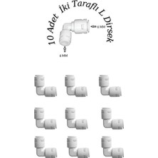 Meks 10 Adet Su Arıtma Filtre Bağlantı L Dirsek 1/4-6 mm (Quick Bağlantı)