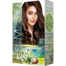 Meks Maxx Deluxe Natural Beauty Amonyaksız Set Saç Boyası 7.7 Karamel Kahve
