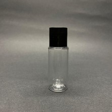 Meks 15 cc Şeffaf Pet Şişe - Siyah Sızdırmaz Kapaklı - 15 ml Buklet Şişe x 10 Adet