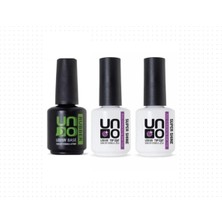 Meks Fontenay Uno Top Coat Super Shine 15ML X2 - Uno Rubber Base Coat 15M 3'lü Set Şeffaf