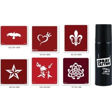 Meks Taç Yıldız Spray Tattoo Geçici Sprey Dövme Seti