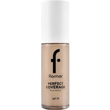 Meks Flormar Perfect Coverage Fondöten 101 Pastelle, Yüksek Pigmentli, Yarı Parlak Bitişli, SPF15, Tüm C