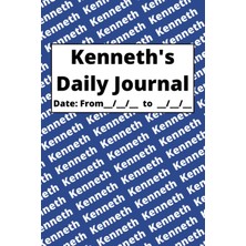 Meks Independently Published Personalized Daily Journal - Kenneth: Blue Cover