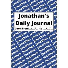 Meks Independently Published Personalized Daily Journal - Jonathan: Blue Cover