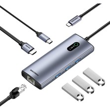 Meks Rocoren 6 Portlu 4K 30Hz Gigabit Ethernet 3*usb3.0 Pd 100W Destekli Hub Çoklayıcı