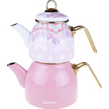 Meks Bambum Taşev Unique Emaye Çaydanlık Pembe