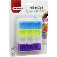 Meks Wenken Renkli Plastik Buz Küpleri, Su Dolu, 12 Parça, 2.5 Cm³, Bpa Içermez