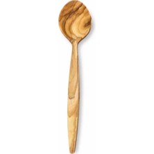 Meks Doğal Zeytin Ağacı, El Yapımı Servis Kaşığı, 23 Cm, Ahşap, Kahverengi, Bpa Free, 1 Adet