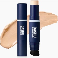 Meks Dashu Fırça Başlıklı Stick Fondöten Mens Multi Cover Stick Foundation 02 Light Beige SPF50+ Pa++++,