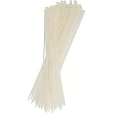 Meks 100 Adet Beyaz Elektrik Kablosu Kablo Bağı Klips Plastik Kelepçe Cırt Cırt Kelepçe 25 Cm-3.6 mm (10