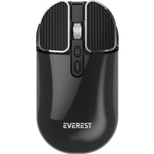 Meks Everest SM-620 2ın1 Bluetooth 2,4ghz Şarjlı Siyah Süper Sessiz Mobil-T