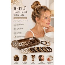 Meks Kadın 100 Lü Havlu Lastik Toka Seti,kadın Çocuk Mandal Toka, Lastik Toka Seti, Toka Organizer, Toka