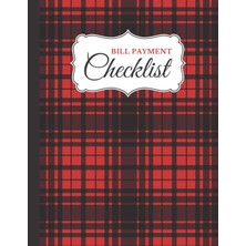 Meks Bill Payment Checklist: Red Black Plaid Pattern / Expense - Money - Daily Spending Tracker Journal