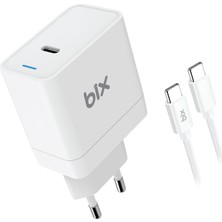 Meks Bix BXUC65FTA 65W Pd Typ-C Girişli Macbook Pro/air Şarj Cihazı, Macbook Air/pro 13/14/15/16 Inç LED