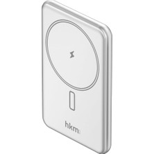 Meks Mag Lite Wireless 5.000 Mah 20W Magsafe Uyumlu Manyetik Kablosuz Powerbank, Ultra Ince, Gümüş Renk