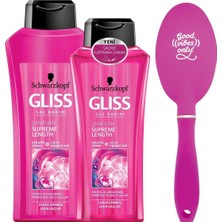 Meks Gliss Supreme Length Şampuan 525 ml + 360 ml + Tarak Seti