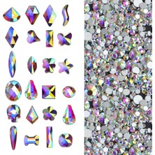 Meks Massive Beads (Crystal Ab 2000 Adet) - Ab Kristal Yapay Elmas Seti (1760 Parça + 240 Adet), Yuvarla