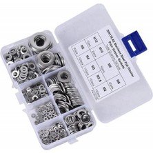 Meks Lunatic Htf 580 Adet 9 Çeşit Paslanmaz Rondela Seti M2-M2,5-M3-M4M-5M-M6-M8-M10-M12 Şeffaf Çantada