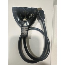 Meks 4K HDMI Switch 3 Port HDMI Switch 50 cm Kablolu HDMI Çoğaltıcı