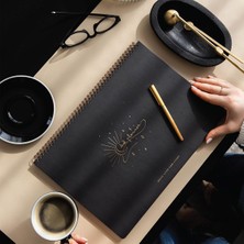 Meks Paperora Süresiz Haftalık Spiralli Masaüstü Planlayıcı 24X34 cm - Desk Planner Siyah