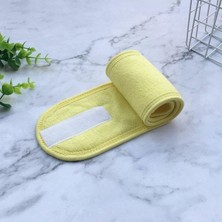 Meks Teksti̇l Havlu Saç Bandı Cırt Bantlı Makyaj Bandı Sporcu Saç Bandı. (Sarı)