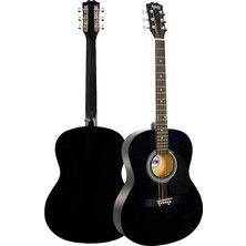 Meks Midex RG-530BK Kaliteli Siyah 40 Inç Akustik Gitar Seti 4/4 Yetişkin