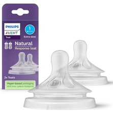 Meks Philips Avent Natural Response 2'li Biberon Emziği, 1 Numara, 0 Ay