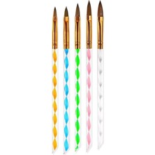 Meks Fontenay Tırnak Süsleme Fırçası, Nail Art Fırça, Tırnak Desen Fırçası Seti NO:2193 Pembe
