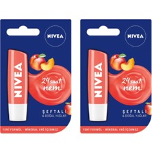 Meks Nivea Şeftali Dudak Bakım Kremi, 4,8 gr x 2 Adet