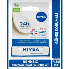 Meks Nivea Dudak Bakım Kremi, Med Repair, 24H Moisture, Spf 15, 4,8 gr