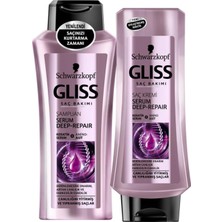 Meks Gliss Saç Bakım Seti, 360ML Serum Deep Repair Şampuan + 360ML Serum Deep Repair Saç Kremi