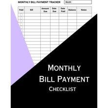 Meks Independently Published Monthly Bill Payment Tracker | Financial Planner And Organizer | Log Book F