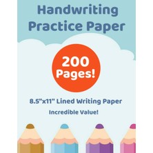 Meks Handwriting Practice Paper - For Kids - 200 Blank Lined Pages - Excellent Value!