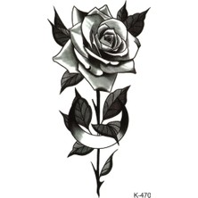 Meks Bearpear Siyah Gül Geçici Dövme Rose Tattoo