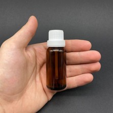 Meks 20 cc Fırçalı Cam Şişe - Amber - 20 ml Kilitli Kapaklı Fırçalı Cam Şişe x 3 Adet