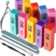 Meks Fandamei Tırnak Tamponu, Farklı Kum ile 10 Adet Tırnak Tamponu Bloğu, Tırnak Tamponları, Tırnak Par