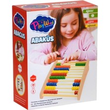 Meks Playwood Ahşap Abaküs, 100 Adet Ahşap Boncuk (6 Farklı Renk), Çocuk Oyuncak, Eğitim Oyuncak