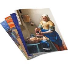Meks Art Journal 4’lü Kareli̇ Tel Dikişli Defter Seti – Renkli Karton Kapak, Hafif Holmen Kağıt, A5 – Top