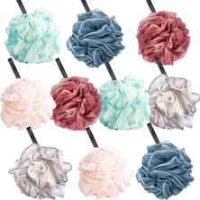 Meks 10'lu Paket Kabağı Banyo Sünger Luffa, Eksfoliye Edici Duş Puf Topları Kadınlar, Erkekler, Scrubber